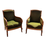 Pair of bergère armchairs