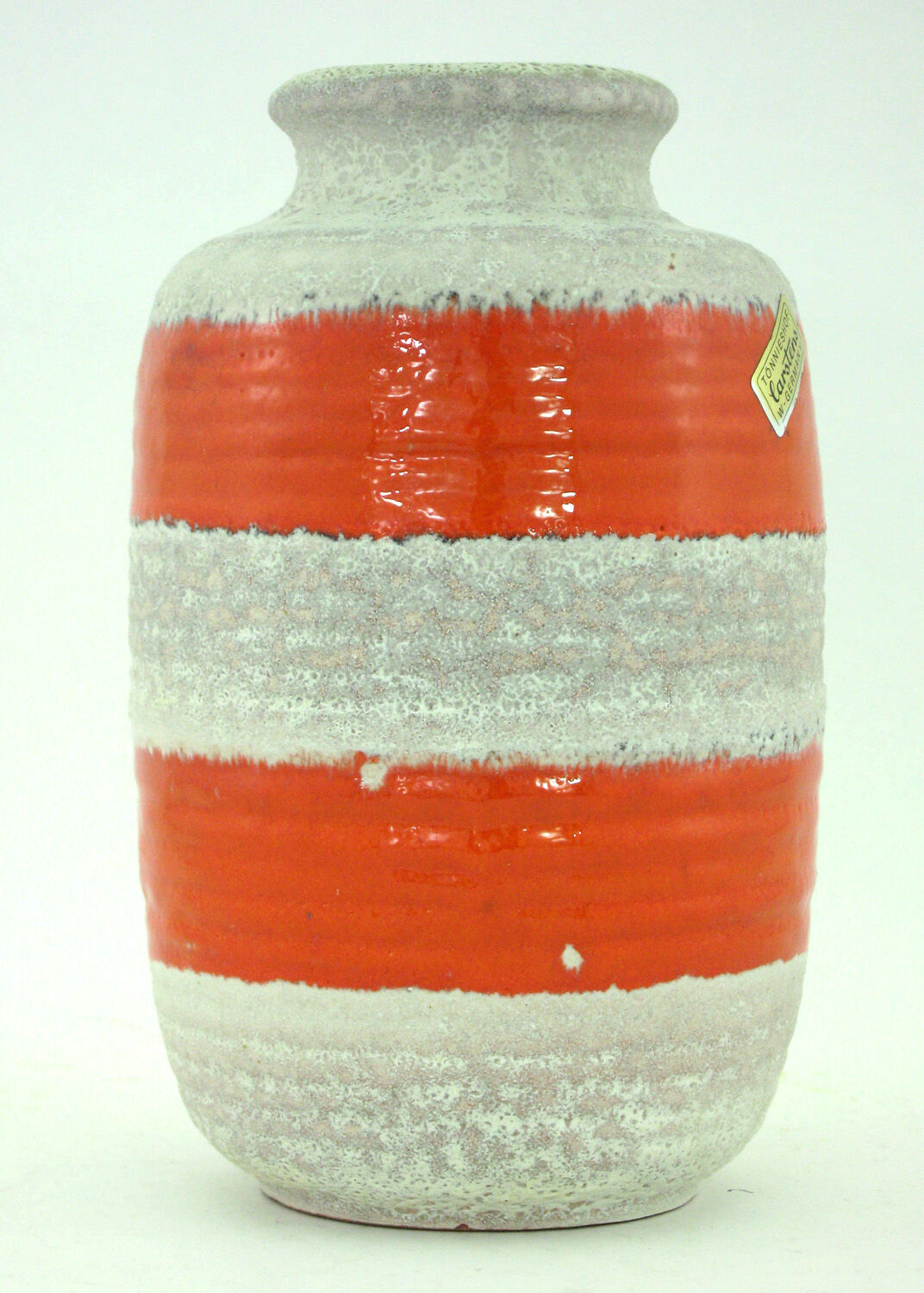 Beige and orange ceramic vase - Carstens Tunnieshof - West Germany - vintage 70s