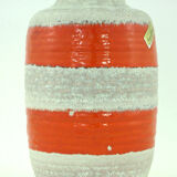 Beige and orange ceramic vase - Carstens Tunnieshof - West Germany - vintage 70s