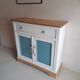 Small old sideboard painted blue and white