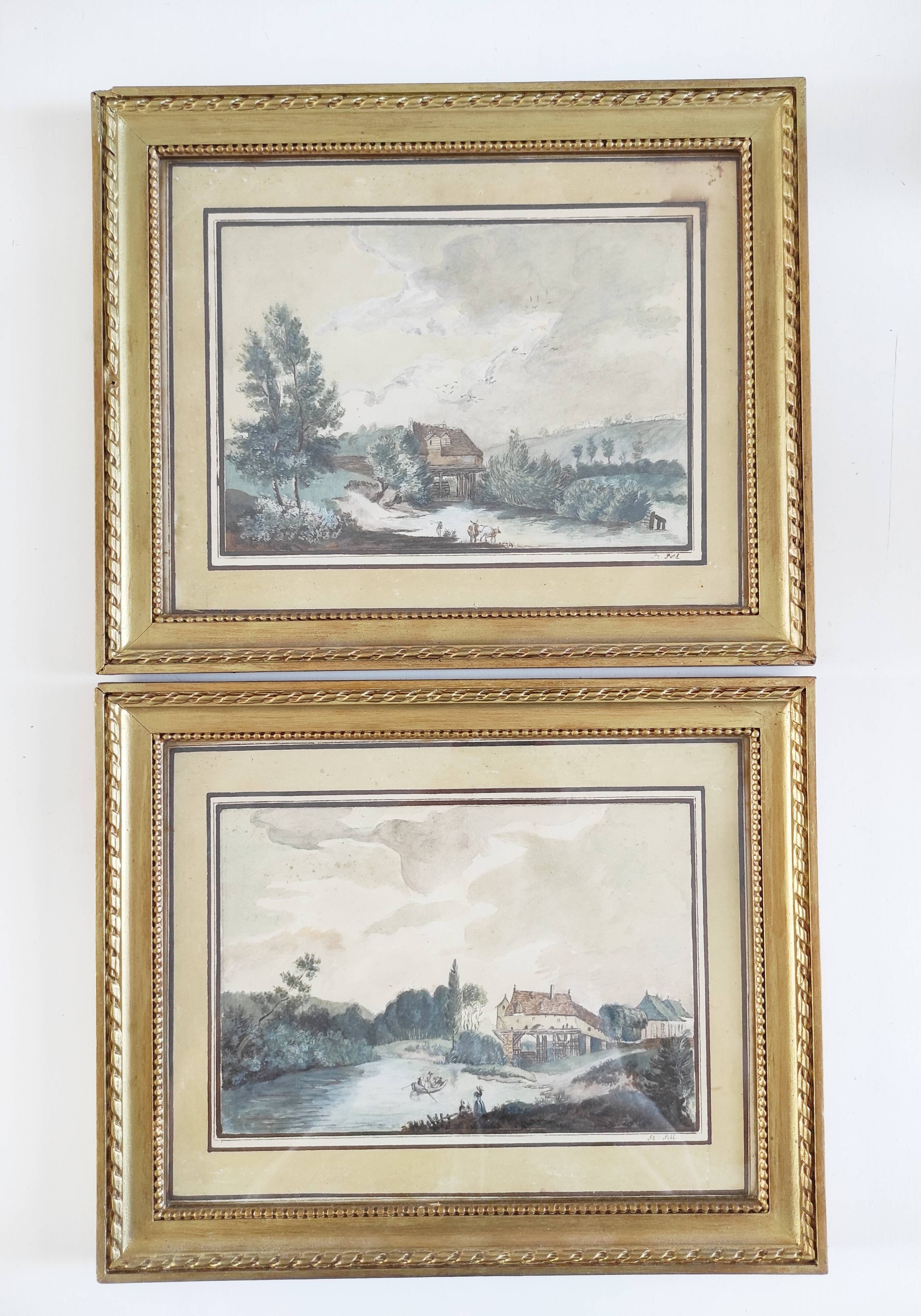 Two signed 19th century landscape watercolors