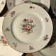 Set of 12 dessert plate in Limoges porcelain PCL with floral decoration