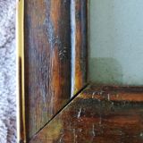 Frame in varnished wood and brass to pose for photo 4" x 6", 10 x 15 cm, glass, and support.