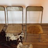 Set of 5 folding metal chairs