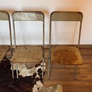 Set of 5 folding metal chairs