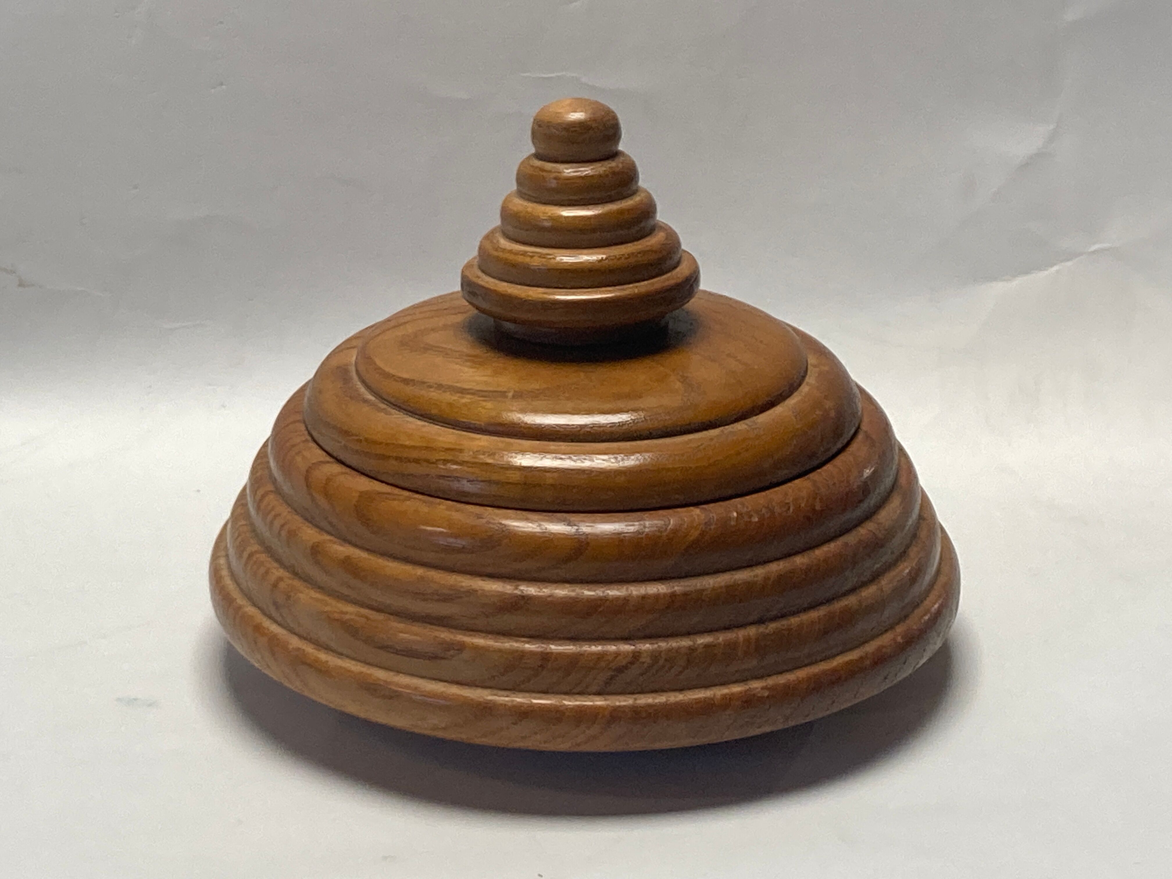 Dutch modernist wood turnt container or pot