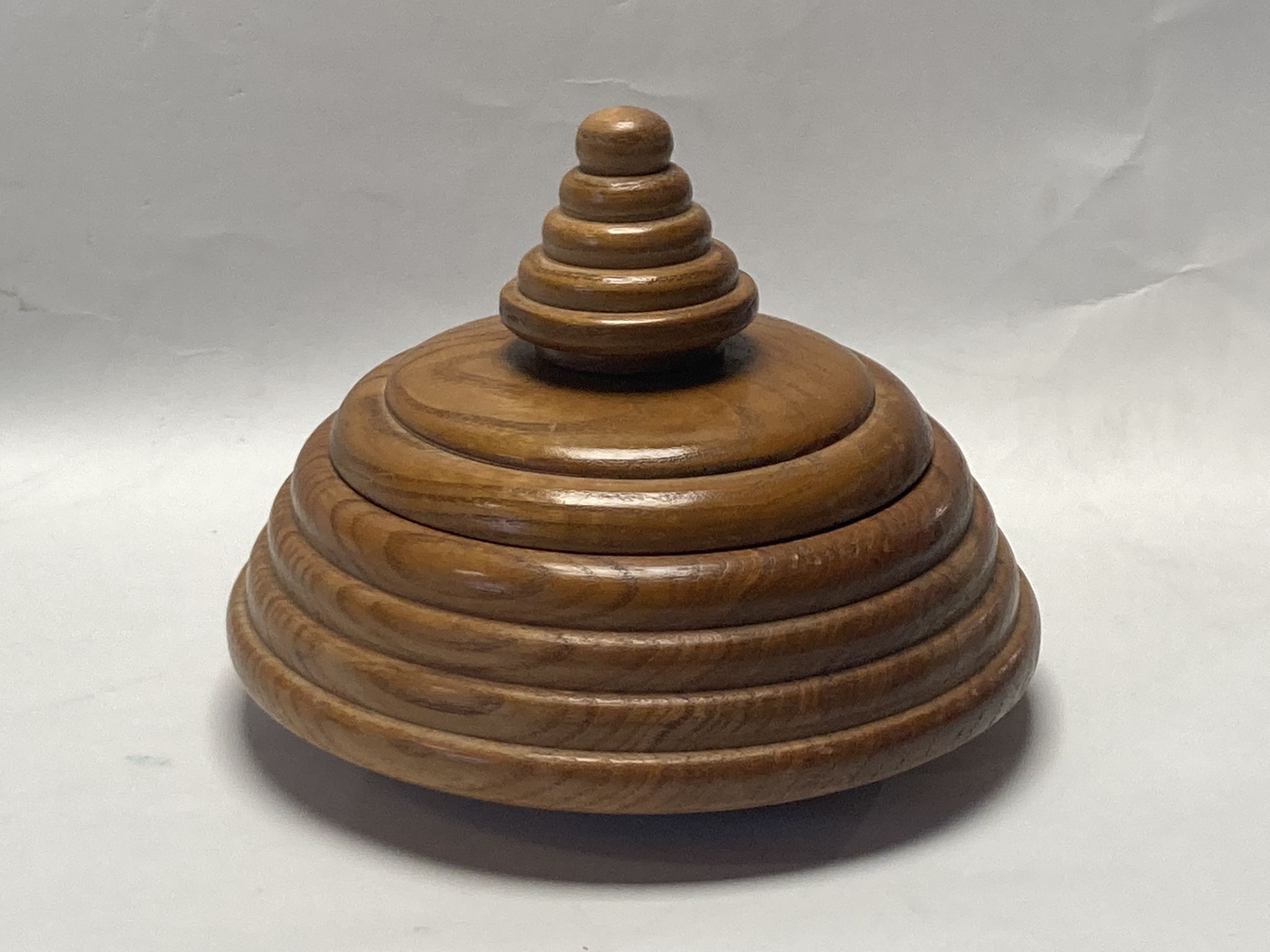 Dutch modernist wood turnt container or pot