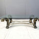 Vintage brass flower coffee table, 1970s