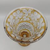 Vase en cristal de bohème jaune ambre