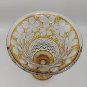 Vase en cristal de bohème jaune ambre