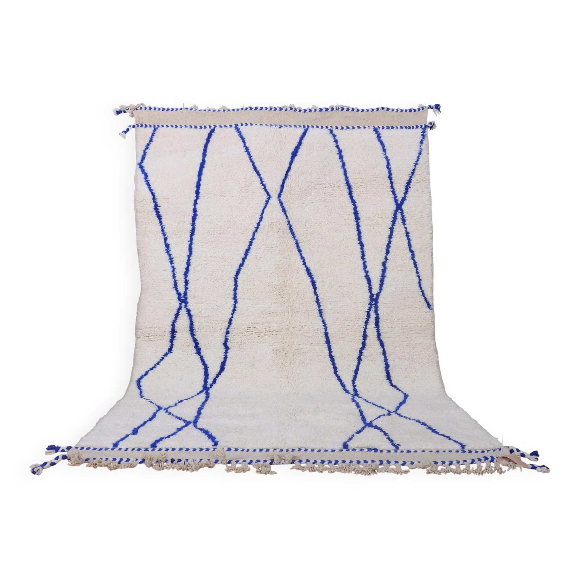 Handmade Moroccan wool rug, large size 250x150 cm, handcrafted.