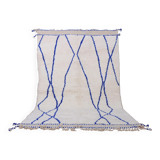 Handmade Moroccan wool rug, large size 250x150 cm, handcrafted.
