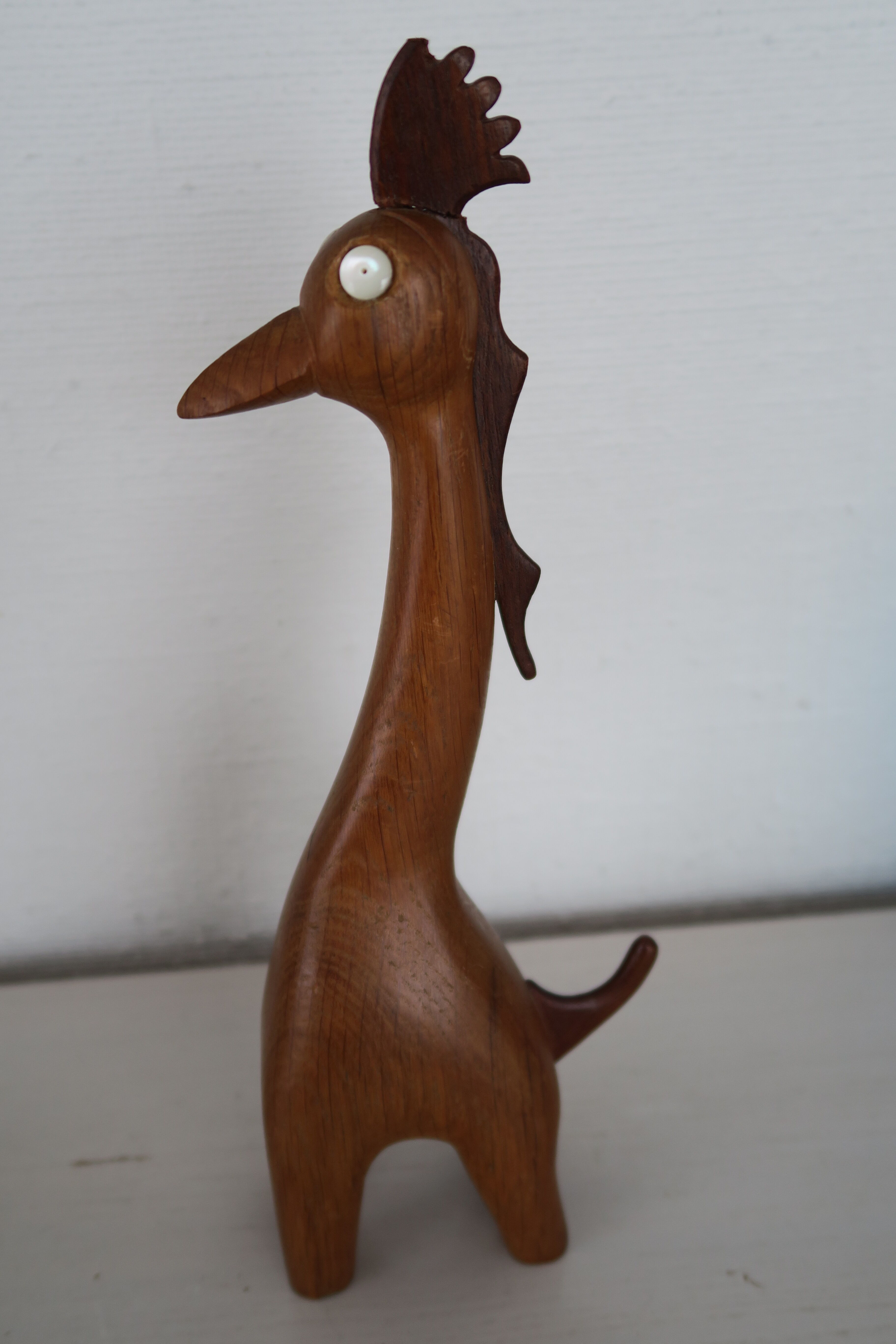 Toy wood giraffe vintage scandinavian teak 1960-70