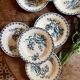 Set of 8 antique deep plates in ironstone, Chardons de Gien