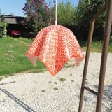 Orange plastic kitchen pendant light 1970