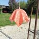 Orange plastic kitchen pendant light 1970