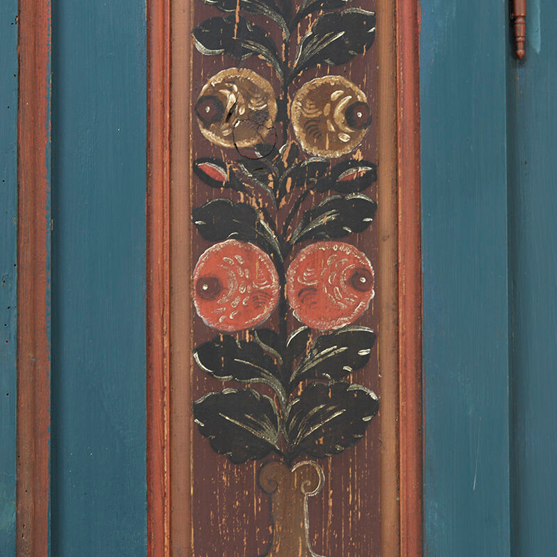 Rustic Farmhouse Folk Art Painted Bridal Cabinet from 1841