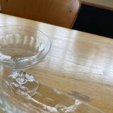 Set of 6 chiseled glass champagne coupes