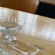 Set of 6 chiseled glass champagne coupes