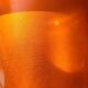 Vintage iridescent orange glass vase, 70s design