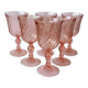 6 Old Rosaline Stemmed Glasses - Arcoroc Luminarc H 12.2 cm