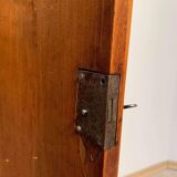 Biedermeier Demilune Half Cabinet in Cherrywood and Brass, France, 1810s