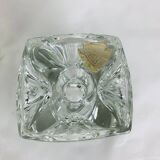 Pair of solid glass ice cube candlesticks by Rudolf Jurnikl, 1970s