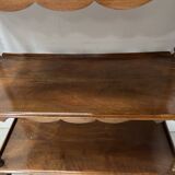 Napoleon III console table with three shelves in mahogany and veneer, 19th century