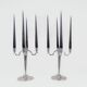 Sculptural Art Deco set of chandeliers in tin, Sweden, 1940s.