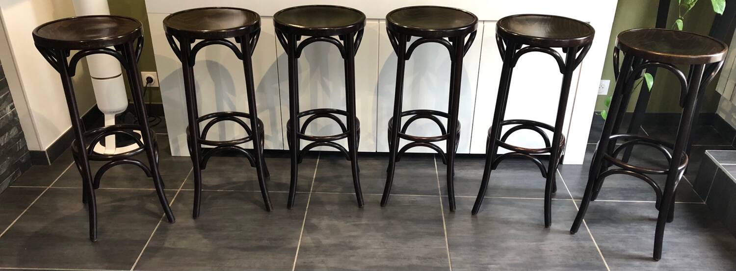 Series of 6 bistro stools