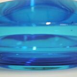 70s blue glass ashtray