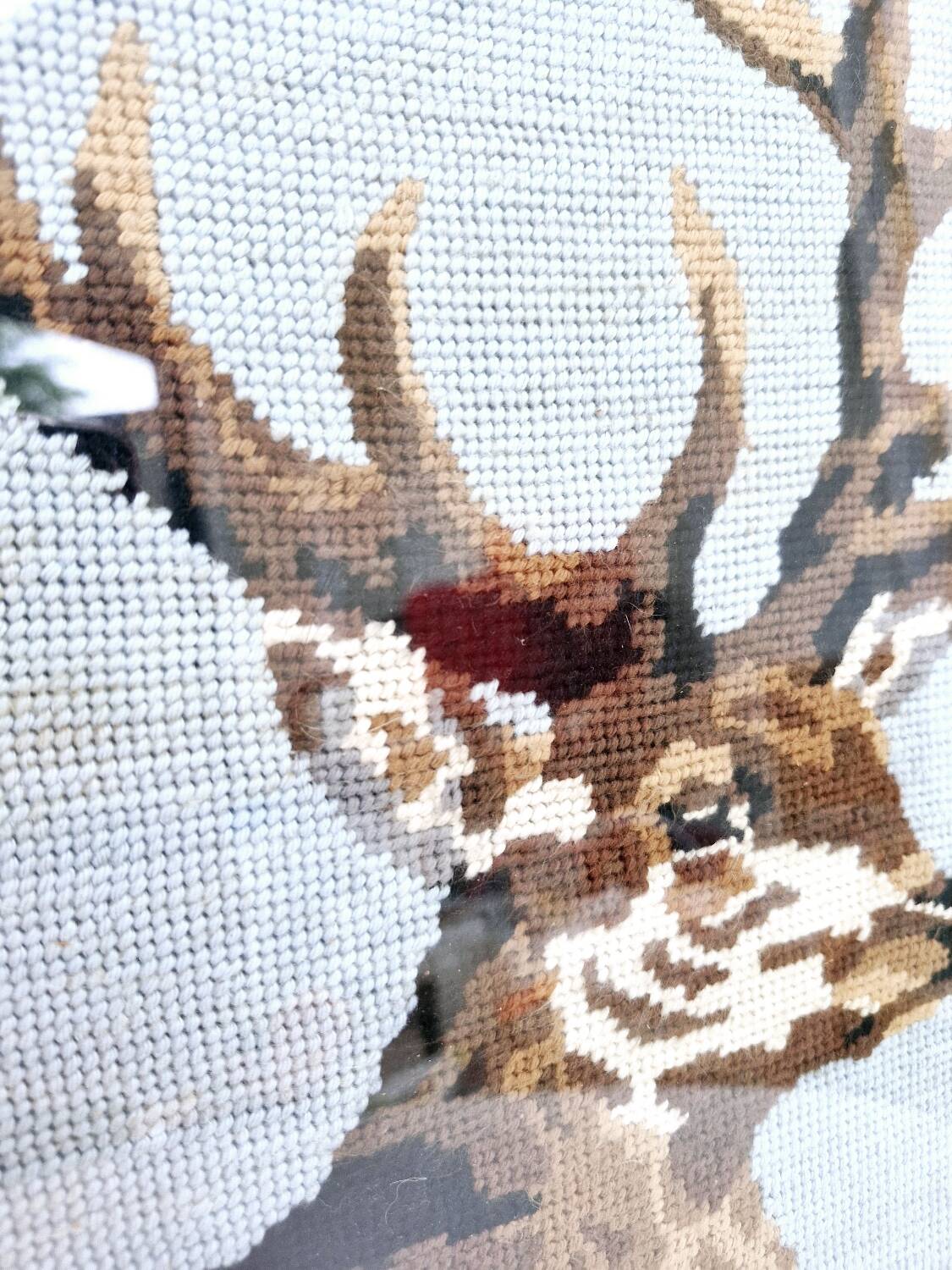 Canvas painting vintage deer 60s with decoration frame