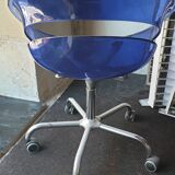 Fauteuils Design à roulettes reglables cristal bleu