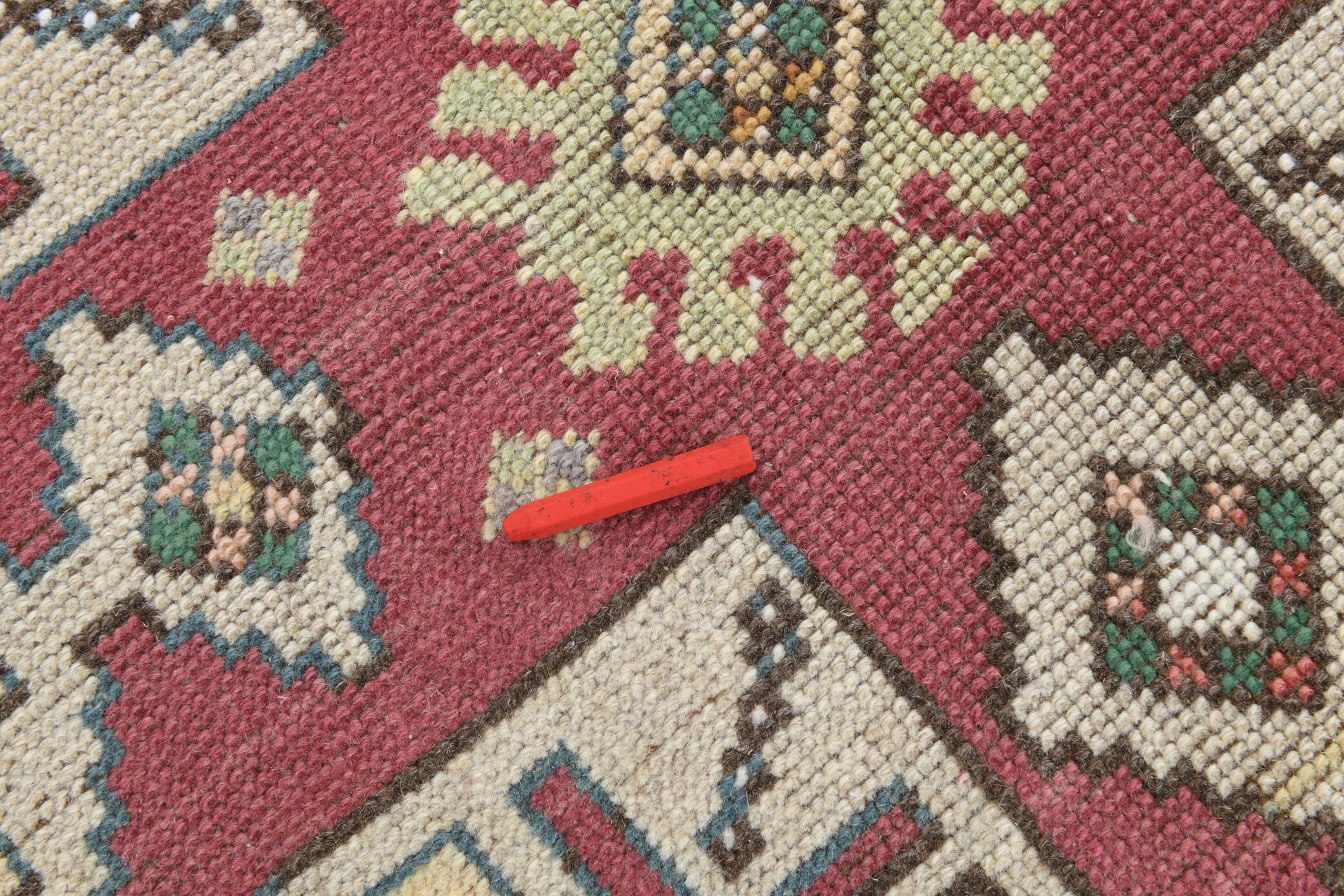 Red & Cream Turkish Vintage Rug