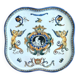 Plat ancien Gien - XIXe – Faïence Renaissance italienne – Décor grotesque et allégorique, 26,5 cm