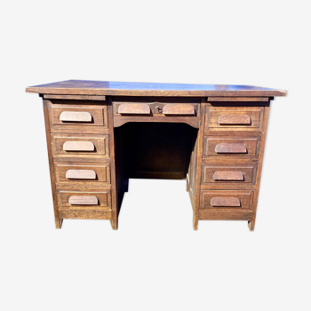 Old vintage American style desk with pedestal