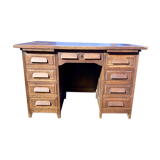 Antique vintage American style desk with pedestal
