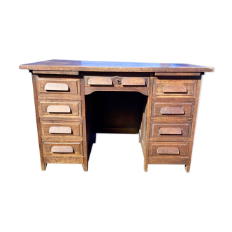 Old vintage American style desk with pedestal