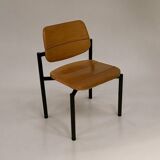 Martin Stoll - Set of four beech and black metal chairs - c. 1975