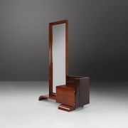 Art Deco Dressing Mirror by De Coene in Walnut Veneer, Belgium 1930s