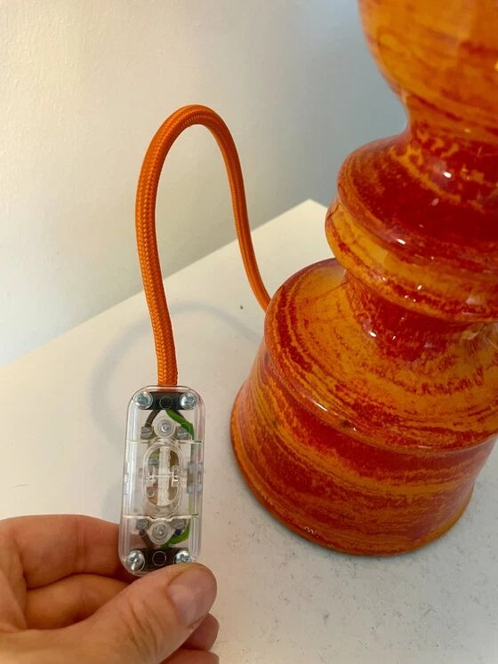 Large vintage table lamp – German pottery from the 70s | Hustadt (attributed)