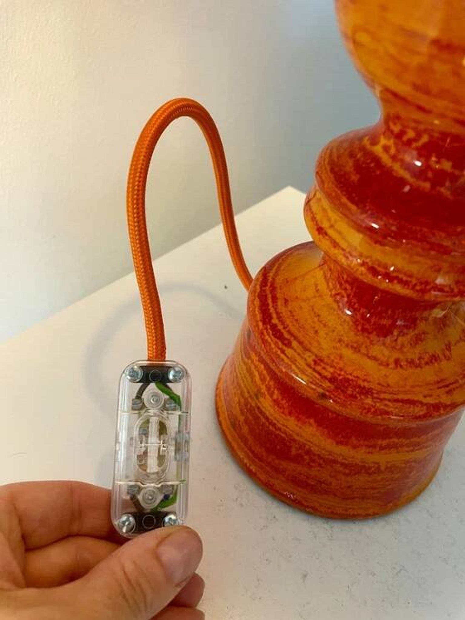 Large vintage table lamp – German pottery from the 70s | Hustadt (attributed)