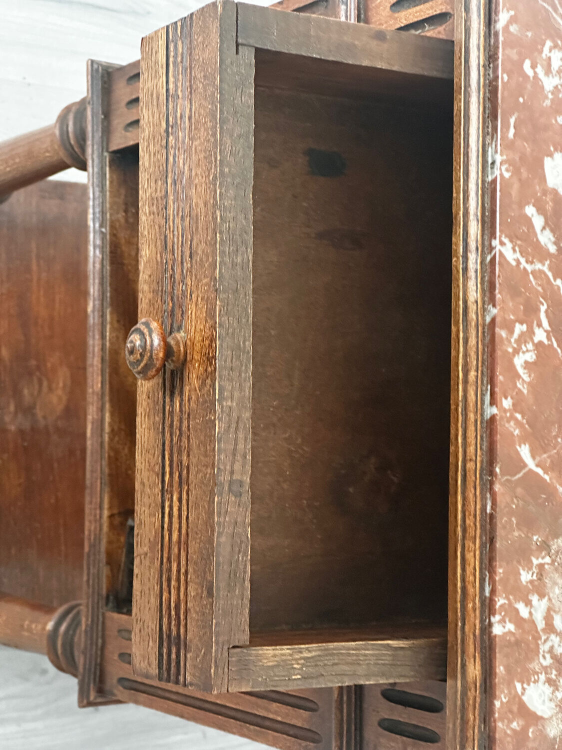 Bedside table/occasional table early 20th century wood and marble
