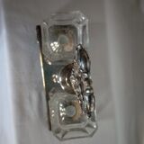 Crystal and silver-plated metal salt cellar