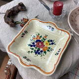 Plat ancien creux de forme carré avec anses made in france Longchamp