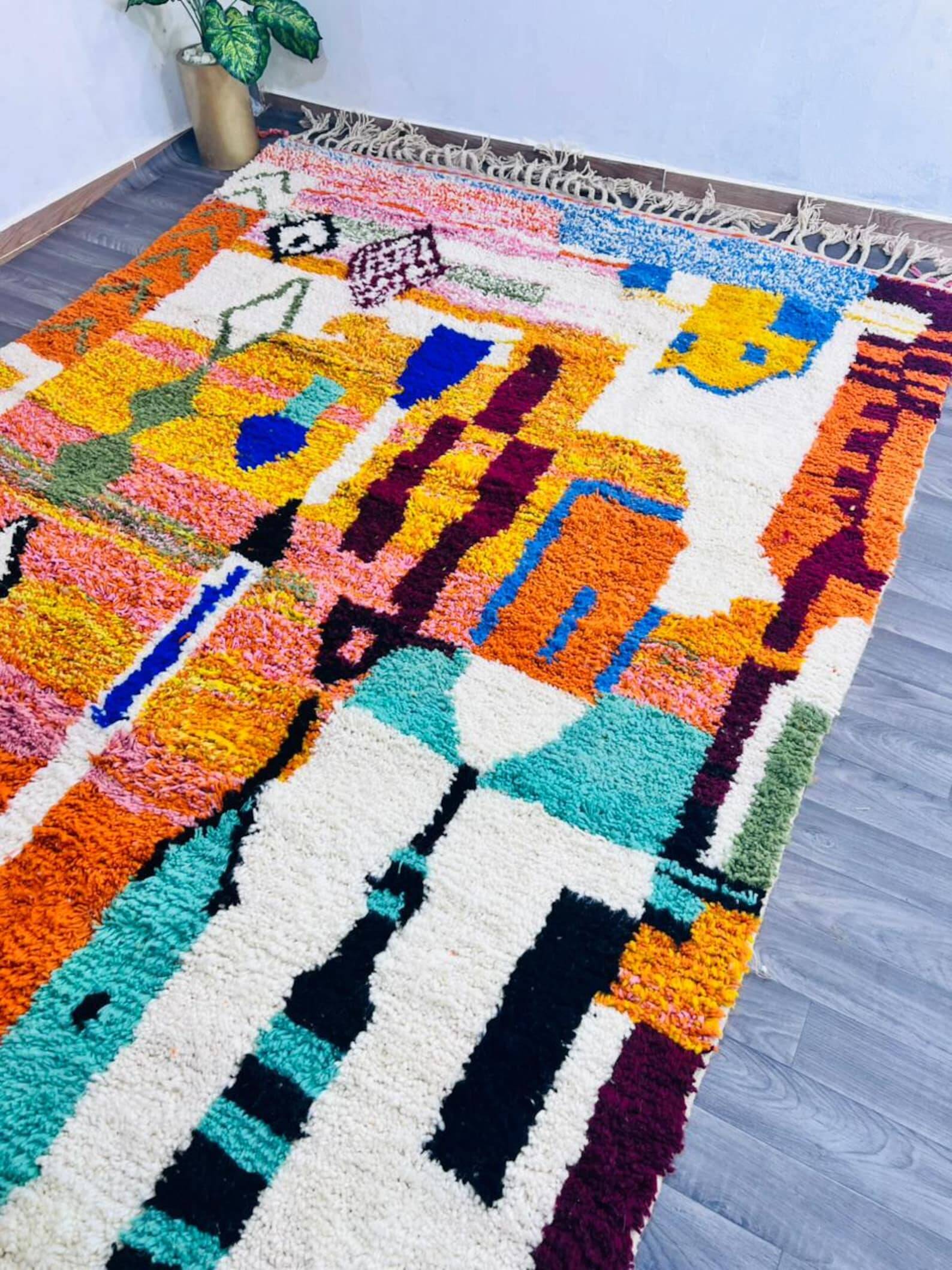 Handmade Berber rug in wool 150cm/250cm