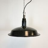 Vintage industrial dark grey enamel hanging light, 1950s