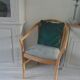Scandinavian style armchair, beech frame, renovated seat