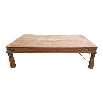 Very large old wooden coffee table