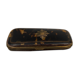 Etui en corne Napoleon lll XlXeme avec soufflet marqueterie